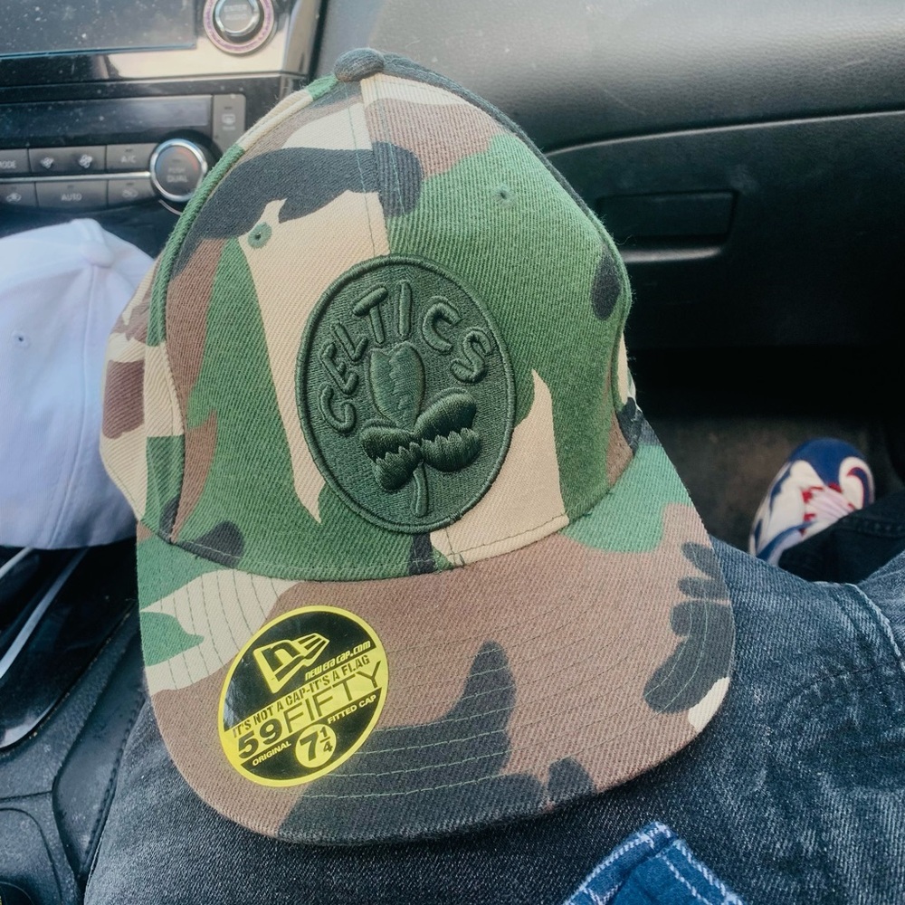 New Era Green and Brown Camouflage Celtics Cap
